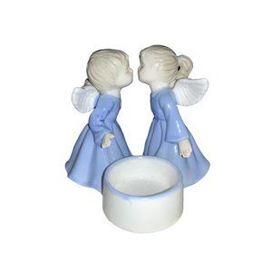 Kissing boy/ girl Angels Tea Light Candle Holder (one piece)